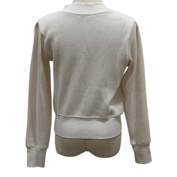 AYR The Waffle Cone Cardigan In Seashell White - Picture 3 of 8